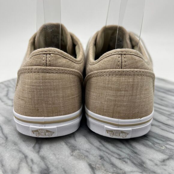 Vans Sneakers Womens 8 Beige Canvas Lace Up Low Top Classic Skateboarding Shoes - Picture 5 of 11